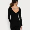 Anna Field OFFENER RÜCKEN BODYCON MINI STRICKKLEID - Etuikleid - Black