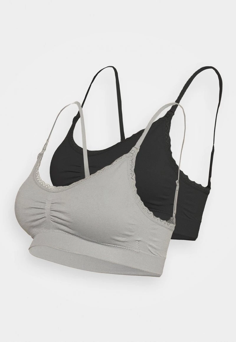 Anna Field MATERNITY SEAMLESS BRA 2 PACK - Bustier - Grey/black 3 Anna Field MATERNITY SEAMLESS BRA 2 PACK - Bustier - Grey/black