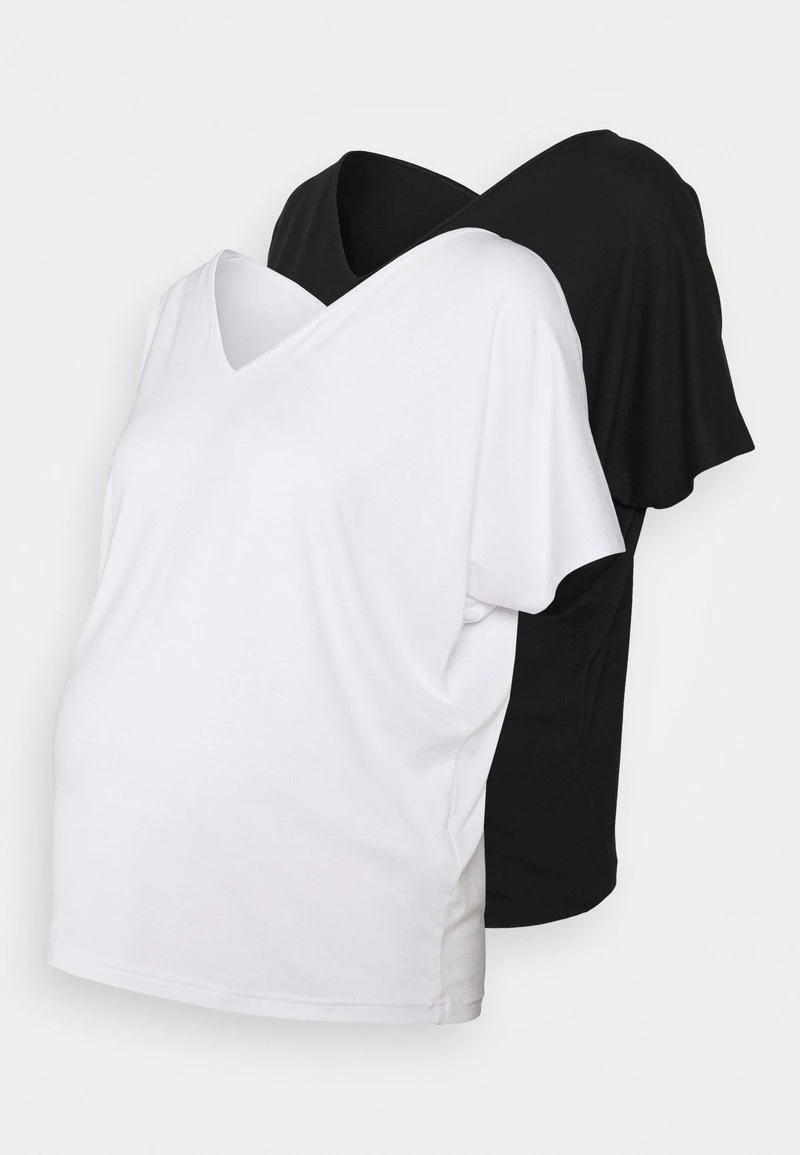 2 PACK - T-Shirt Basic - White/black 8 2 PACK - T-Shirt Basic - White/black – Bild 6