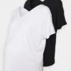 2 PACK - T-Shirt Basic - White/black 1 2 PACK - T-Shirt Basic - White/black -Anna Field ca1a509713e749ac88ced90655a573b3