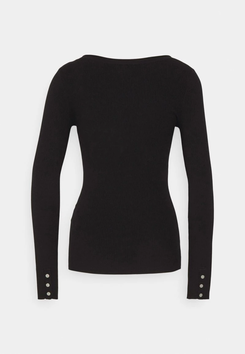 Anna Field BUTTON DETAIL - Strickpullover - Black 4 Anna Field BUTTON DETAIL - Strickpullover - Black – Bild 2